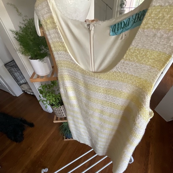Yellow & White Striped Textured Sleeveless Shift Dress – Size Small (NWOT) - Picture 6 of 15